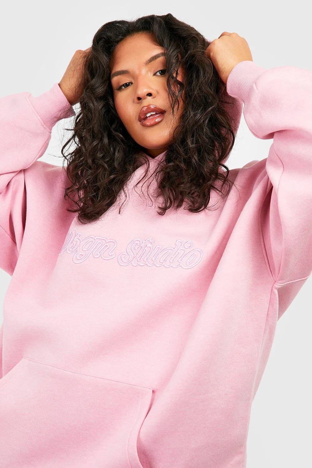 Hoodies & Sweatshirts | Plus Dsgn Studio 3d Embroidered Oversized Hoodie | boohoo