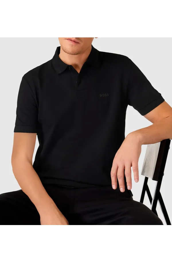 Hugo Boss Pio Logo Polo Black