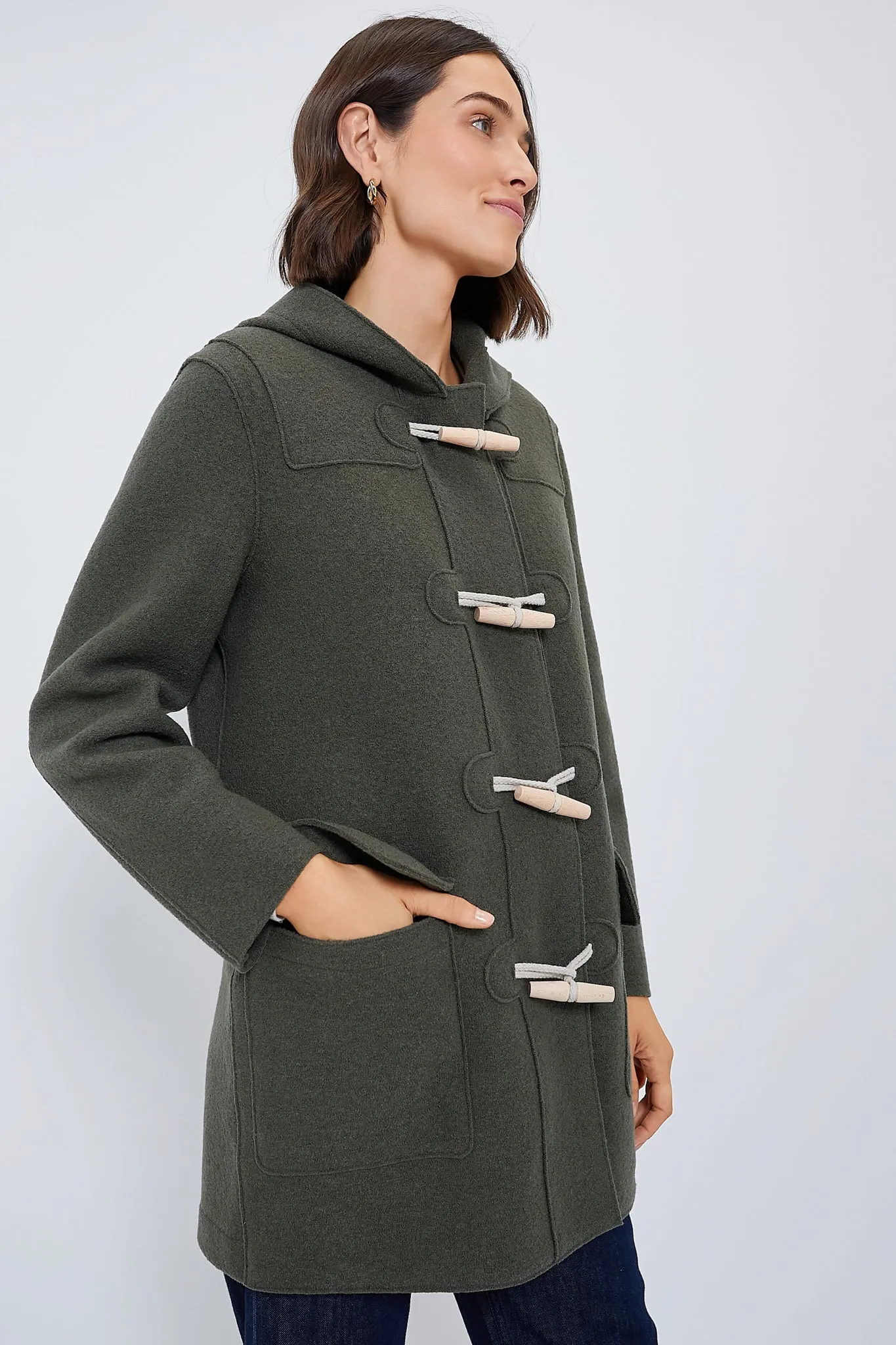 Hunting Green Duffle Boiled Wool Coat