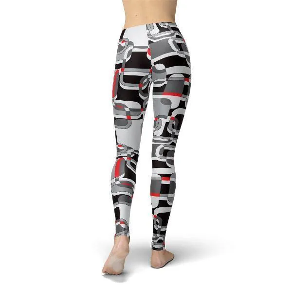 Jean Black Modern Squares Leggings