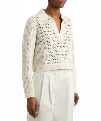 Jonathan Simkhai Kamie Polo Top In Ivory