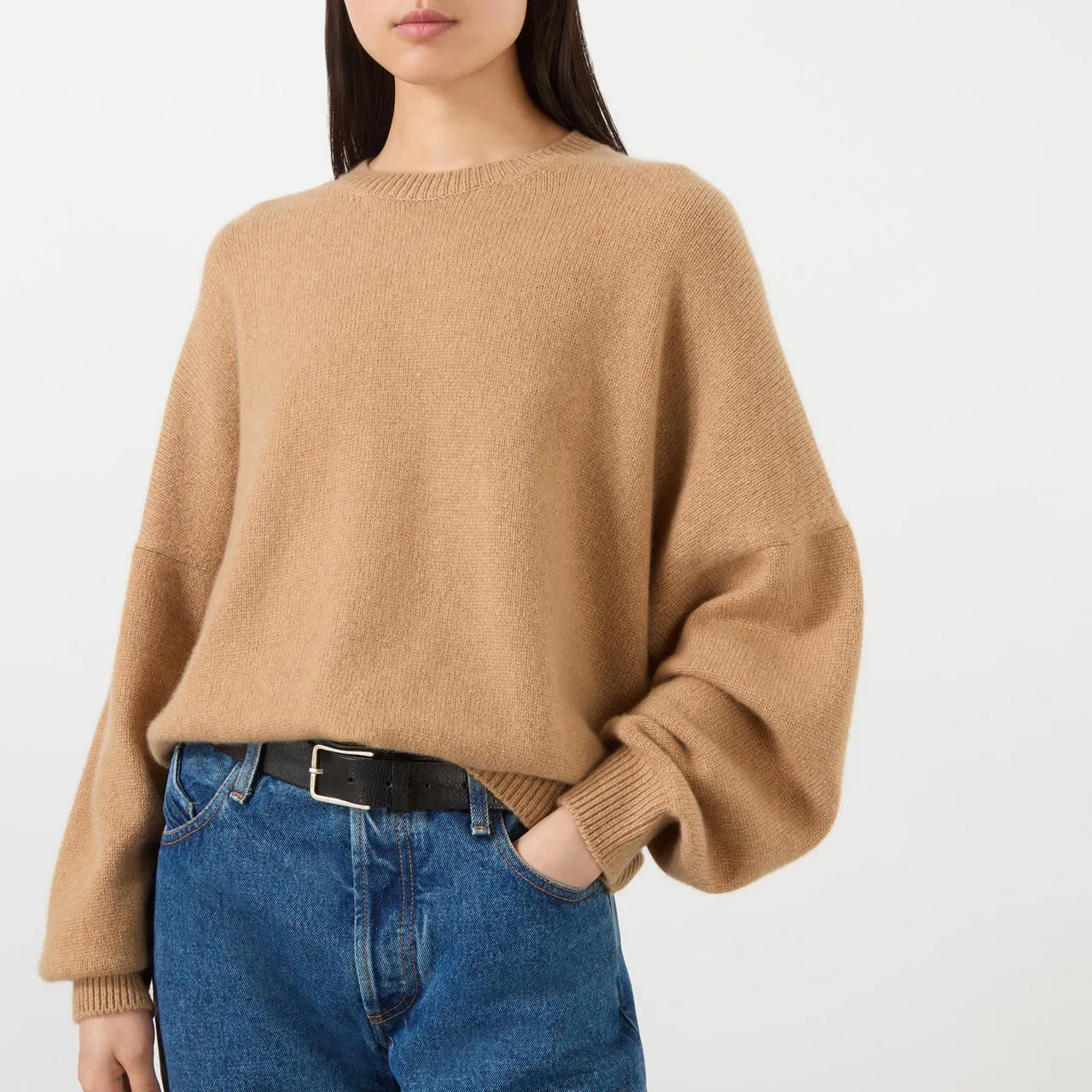 KHAITE Margaux Cashmere Sweater - Tan