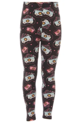 Kid's Camera with Hearts Pattern Printed Leggings