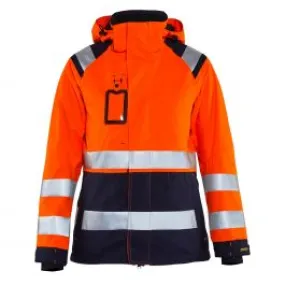 Ladies High Vis Shell Jacket 4904 High Vis Oranje/Marineblauw - Blåk