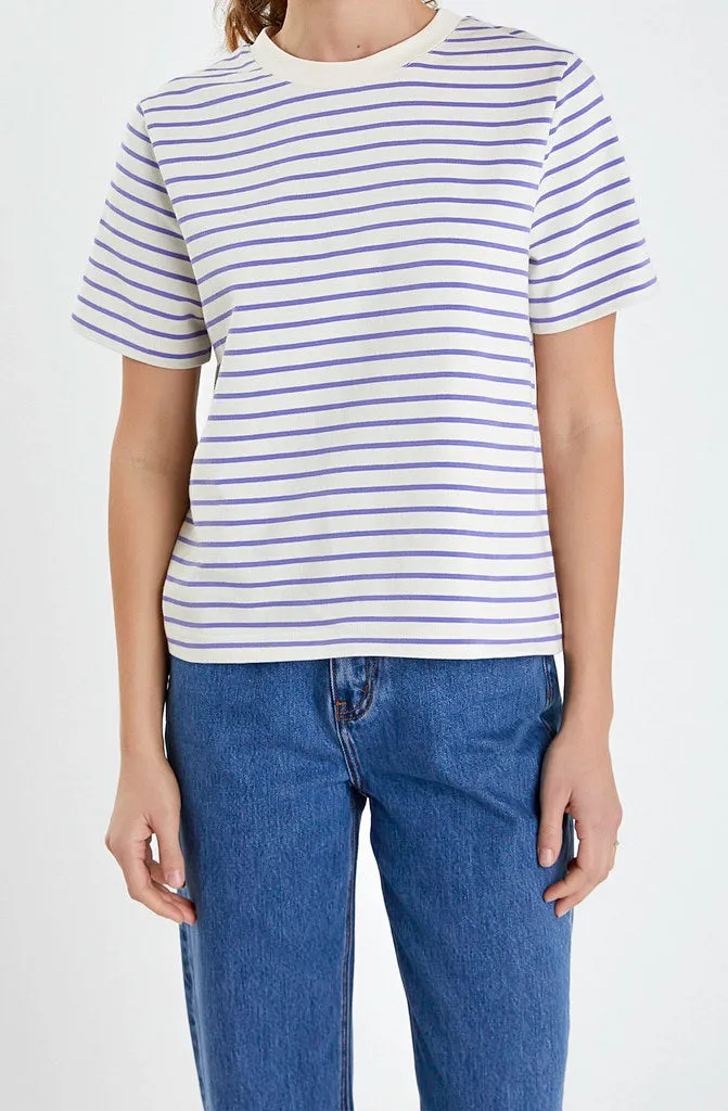 LAVENDER LATTE STRIPED TEE