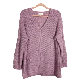 Lou & Grey Lavender V-Neck Sweater- Size M