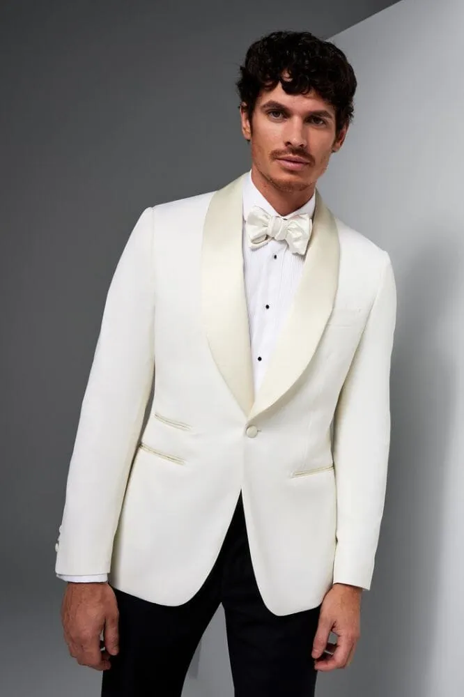 Luka Tuxedo Jacket - Off White Italian Wool