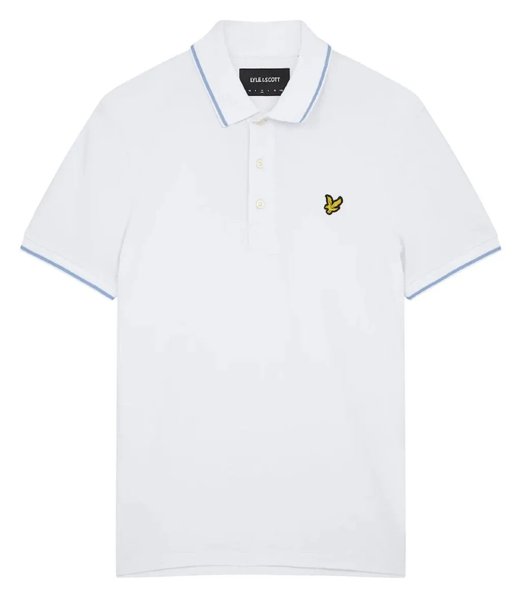 Lyle & Scott Tipped Short Sleeve Polo Shirt White/Light