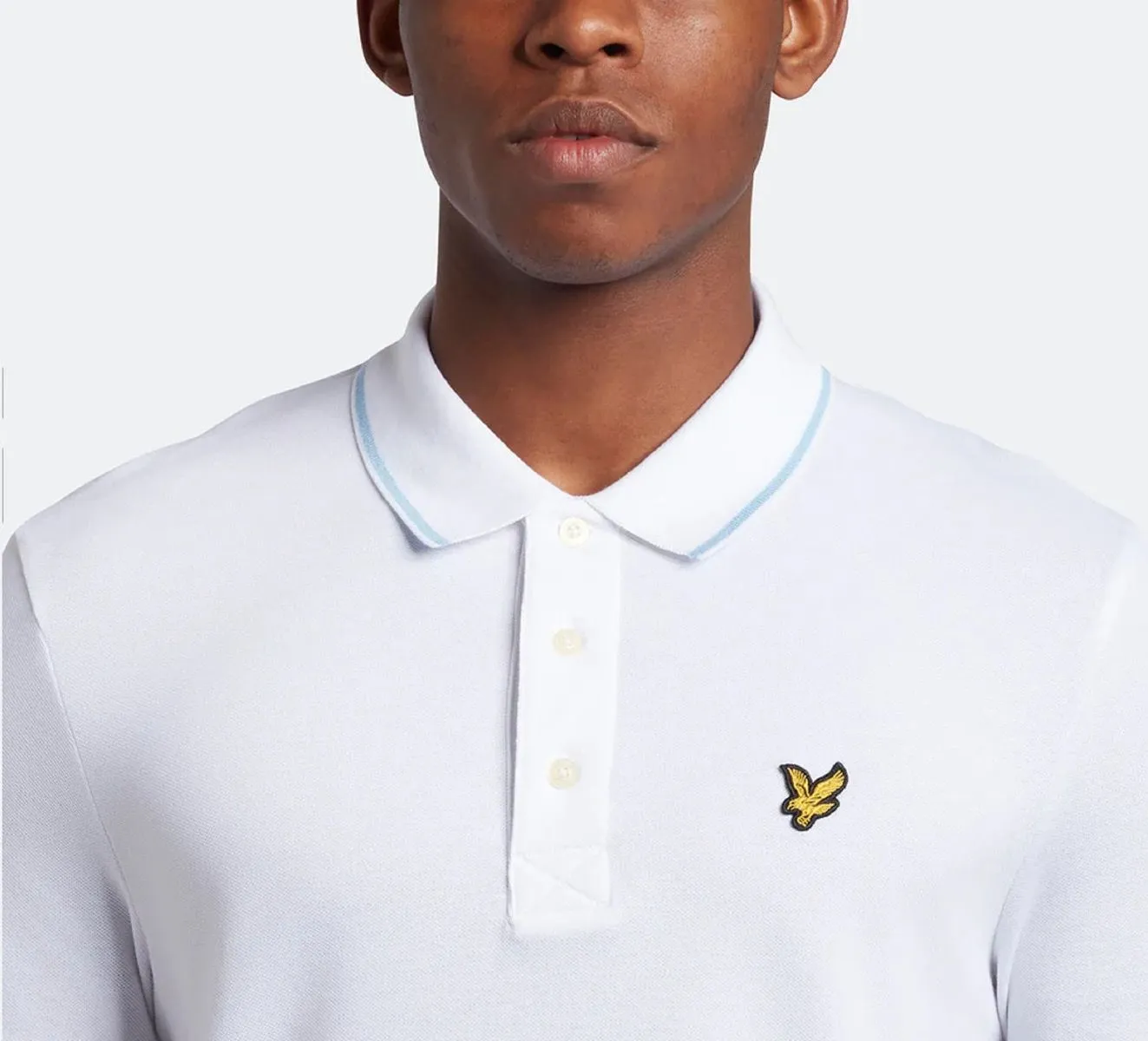 Lyle & Scott Tipped Short Sleeve Polo Shirt White/Light