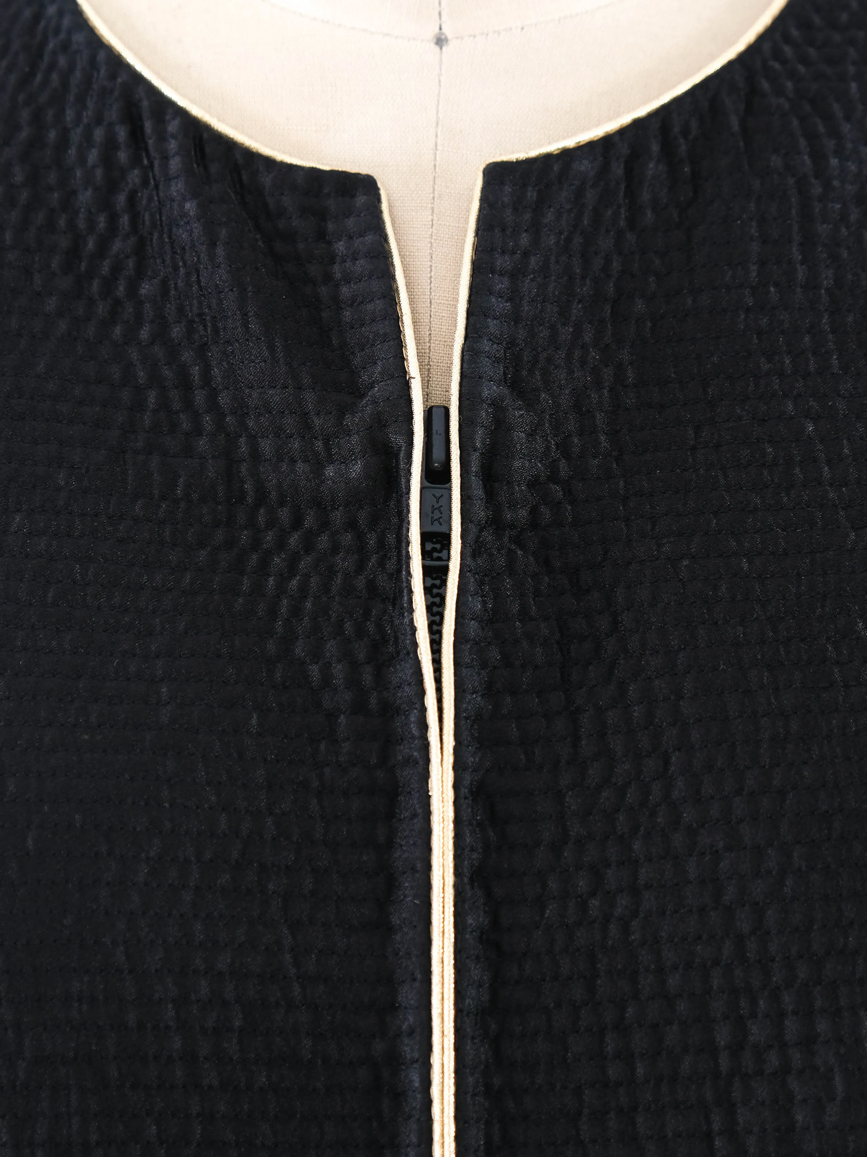 Mary McFadden Black Quilted Maxi Jacket