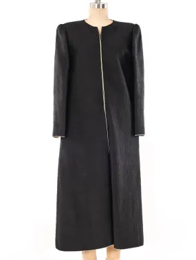 Mary McFadden Black Quilted Maxi Jacket