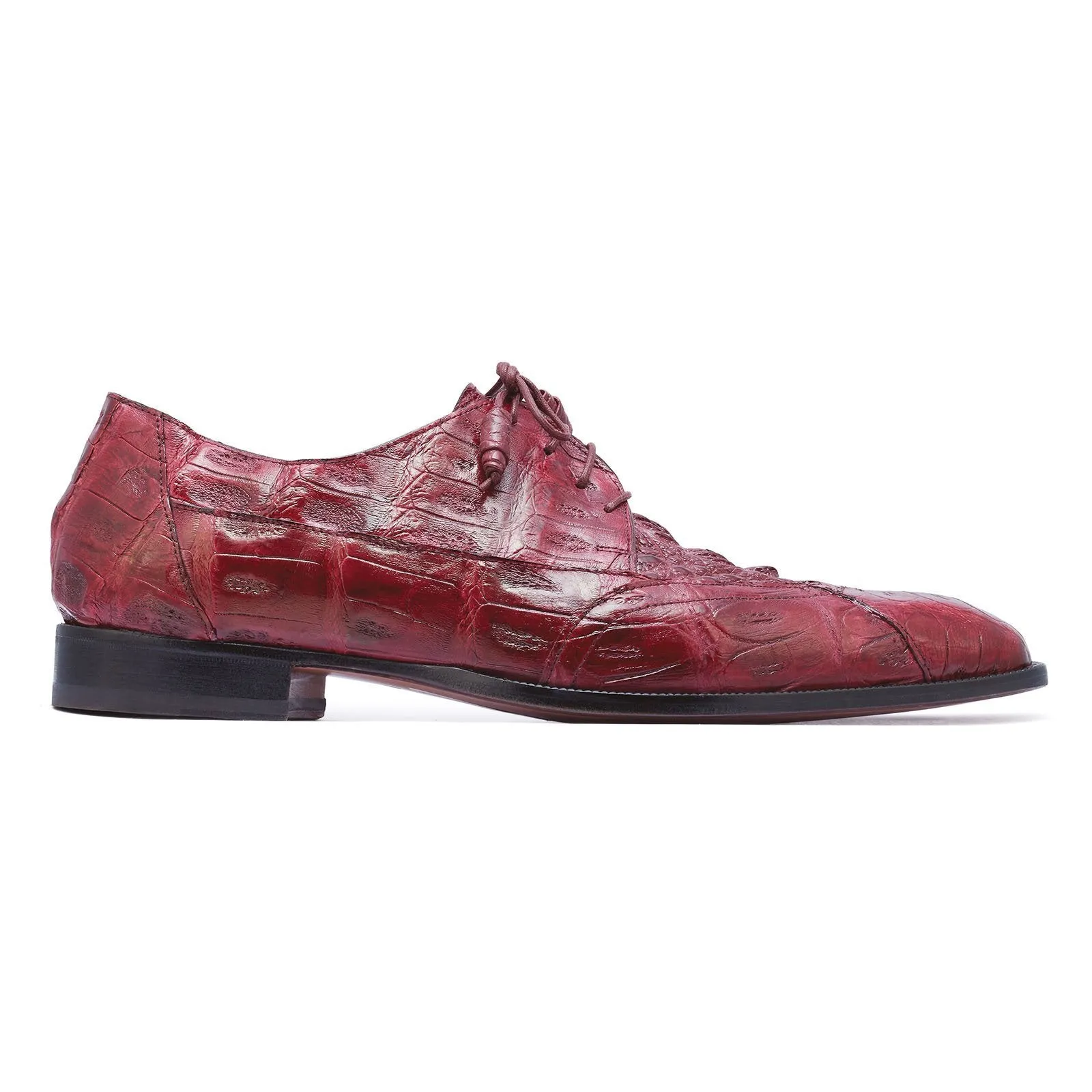 Mauri Casino M777 Men's Shoes Burgundy Crocodile / Hornback Oxfords (MA5265)