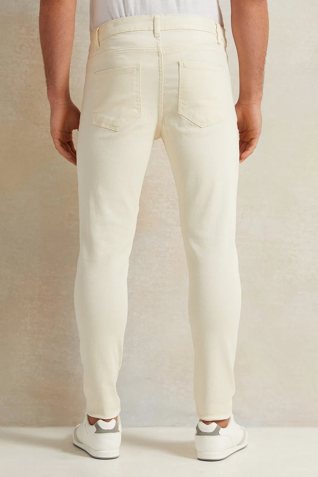 Men Ivory Slim Fit Denim Jeans