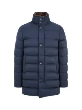 Men s fur collar goose down padded coat dark navy 270485