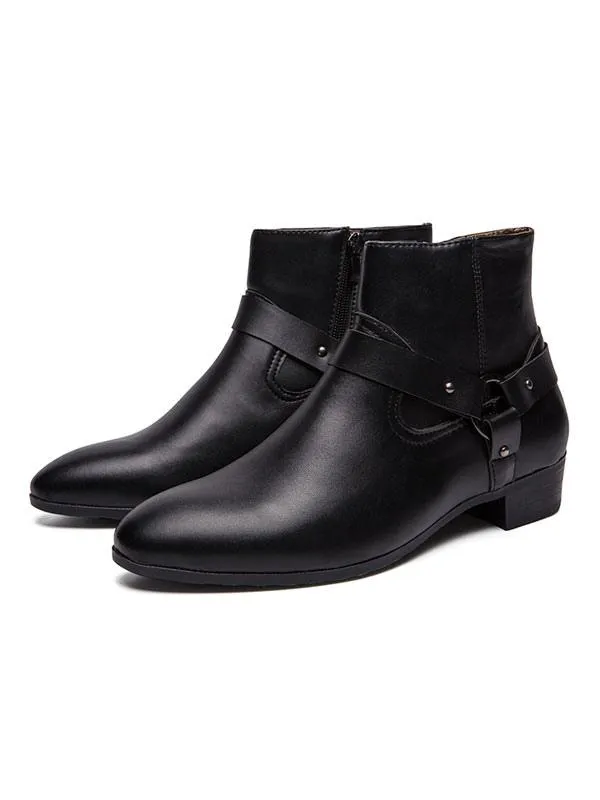 Men's Chelsea Boots Fabulous Buckle Pointed Toe Ankle Boots