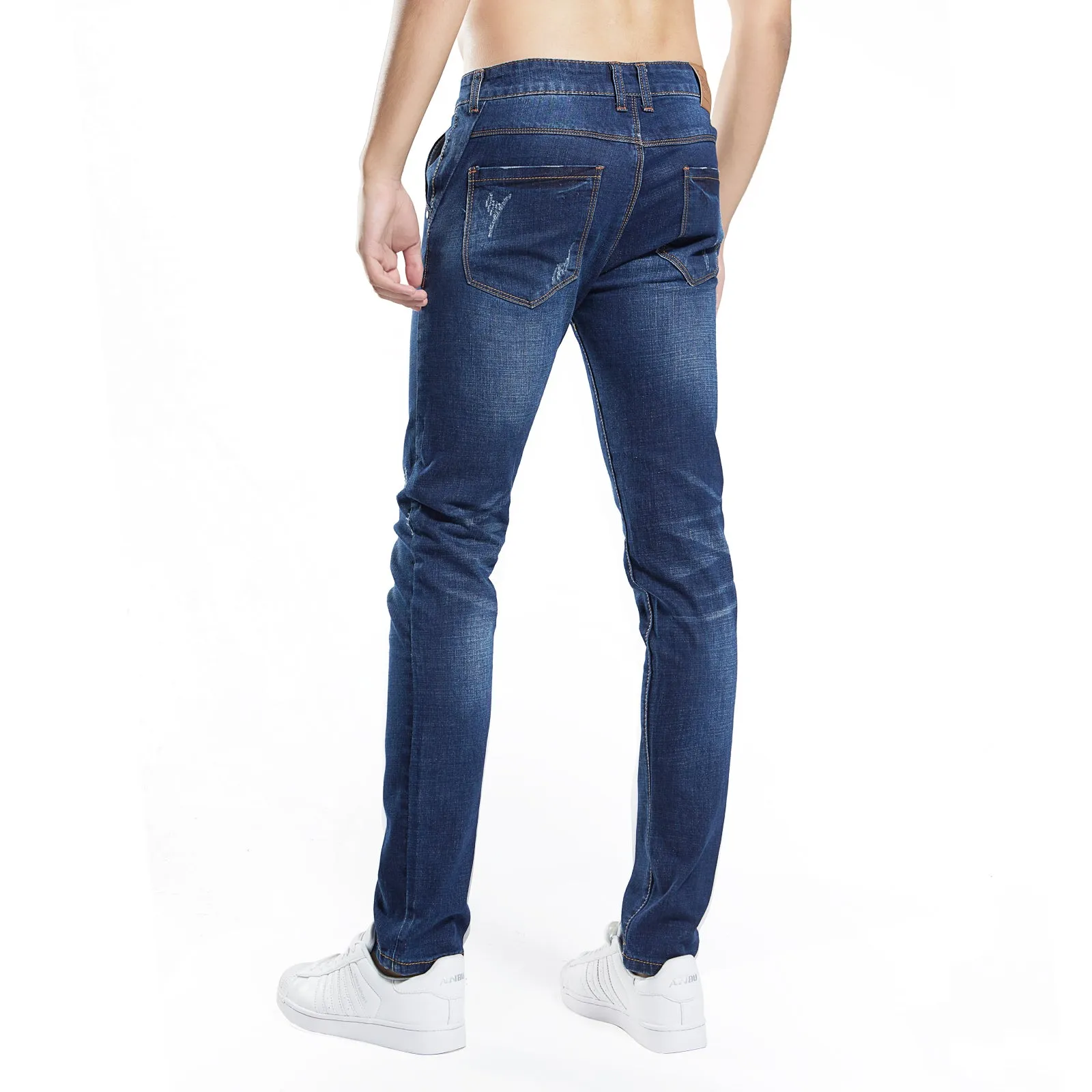 Men's Skinny Stretch Distress Jeans