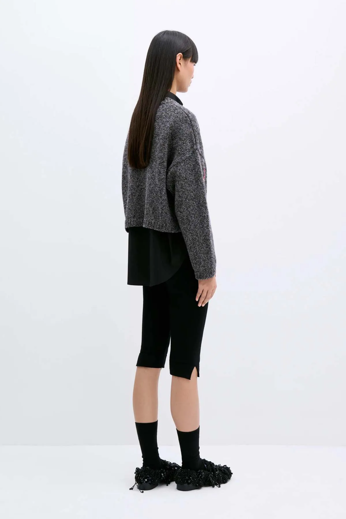 Merino Wool Crop Leggings - Black