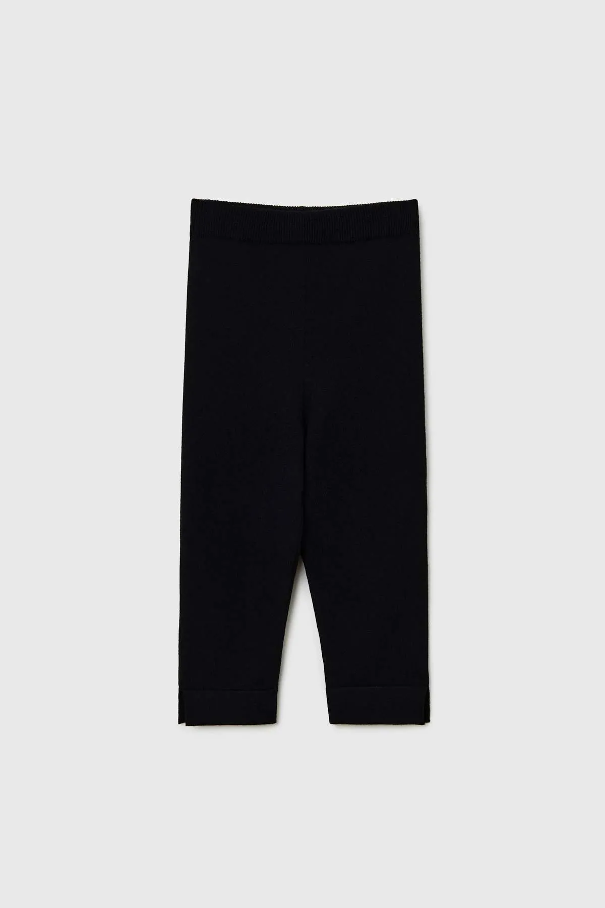 Merino Wool Crop Leggings - Black