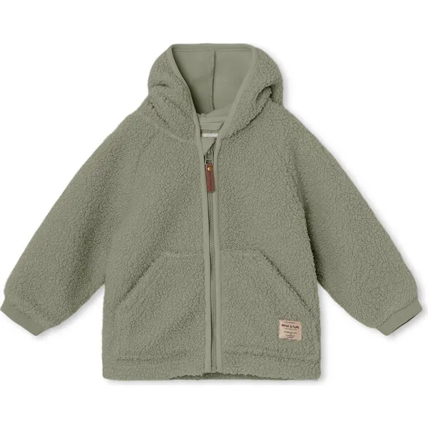 Mini A Ture Recycled Liff Teddy Fleece Jacket, Vert