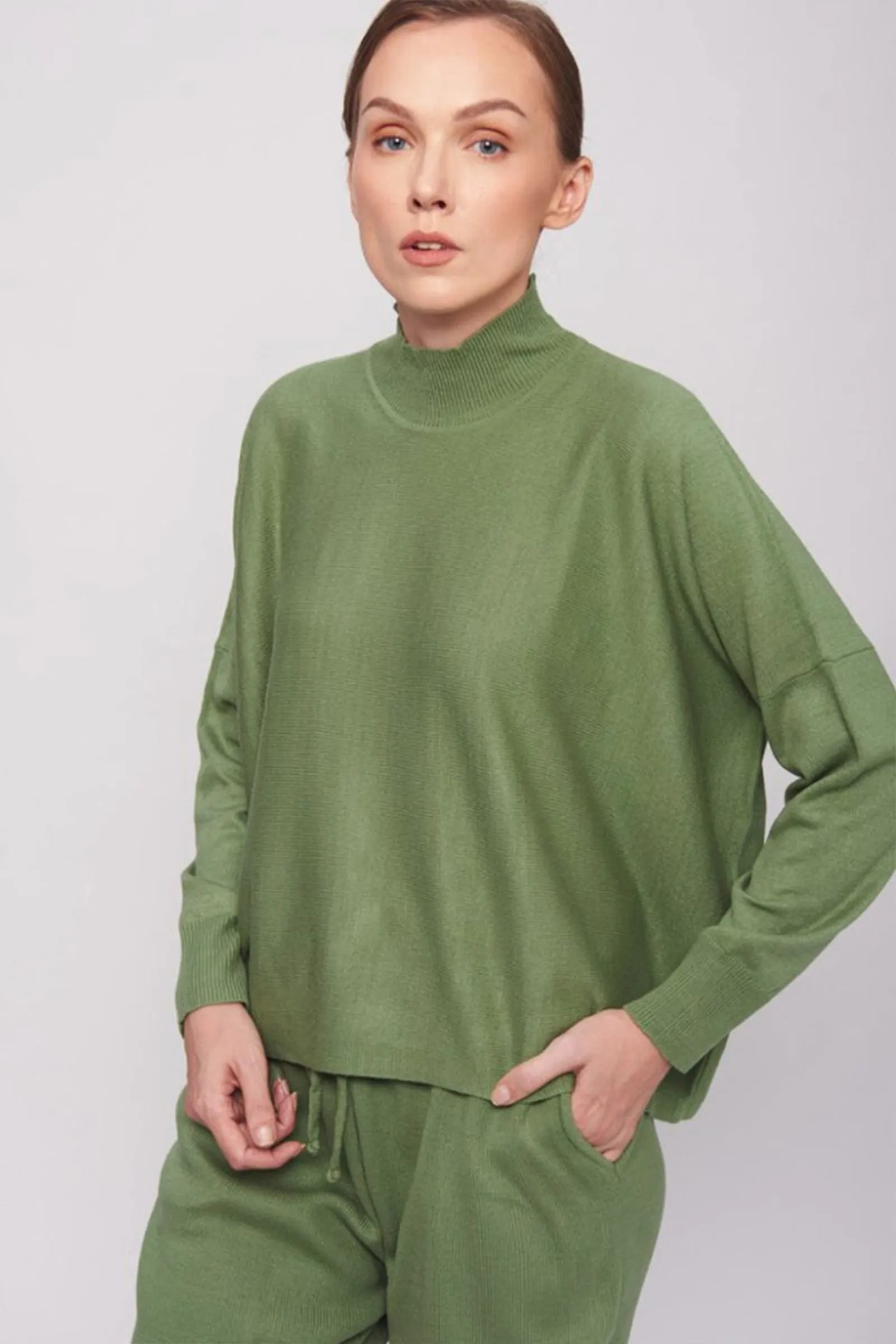 Mint Cropped Sweater