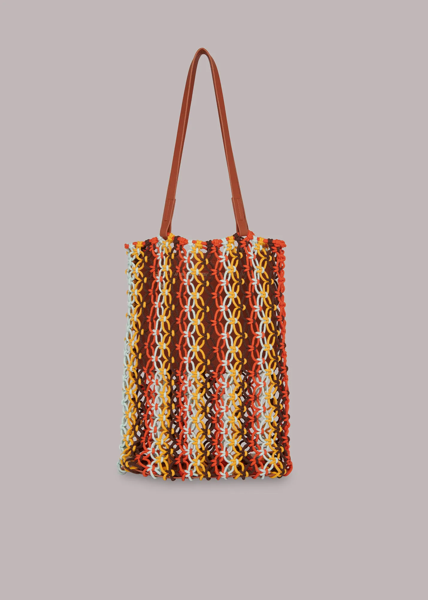 Multicolour Chaya Striped Crochet Tote Bag