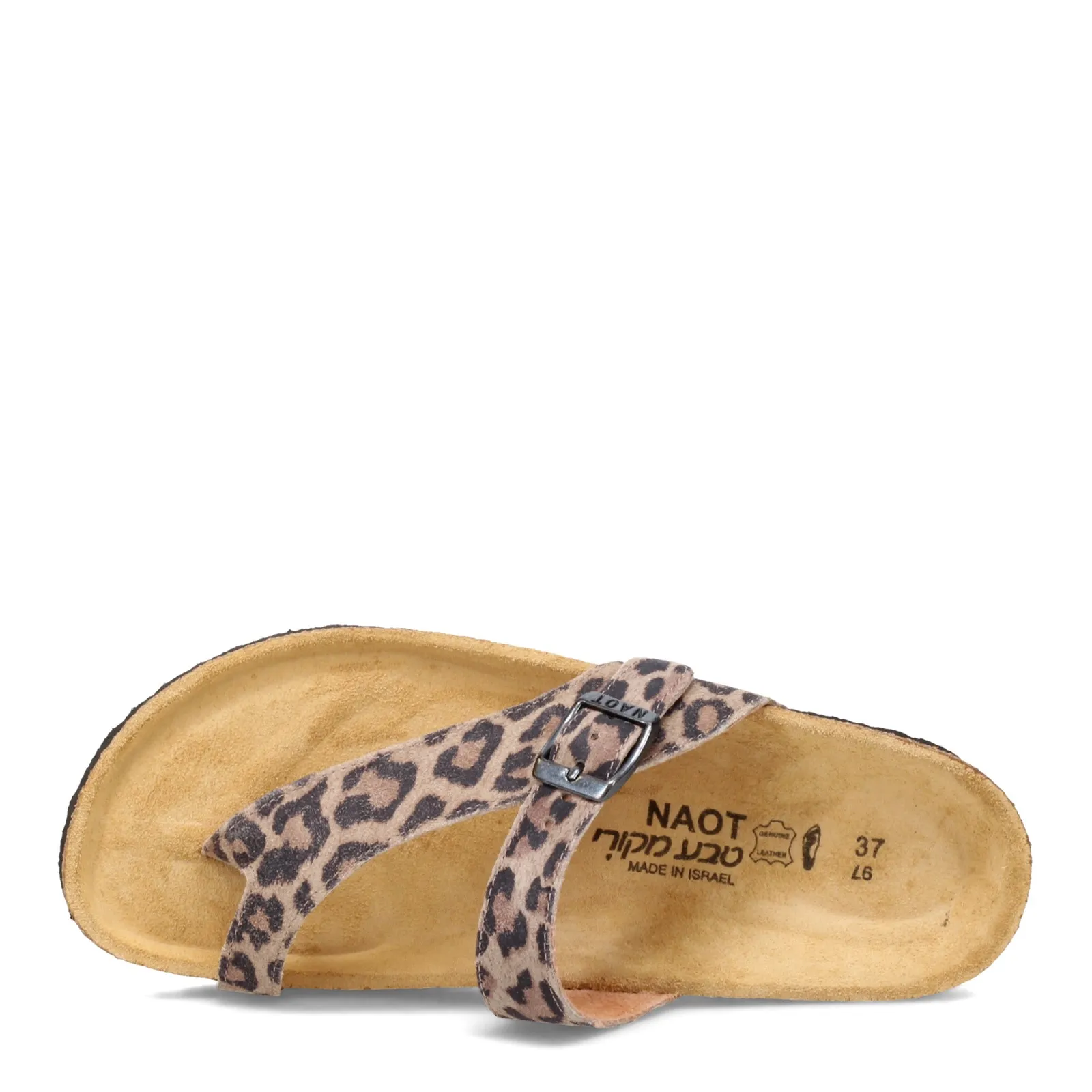 Naot Womens Tahoe Toe Strap Thong Sandal- Cheetah Print Leather