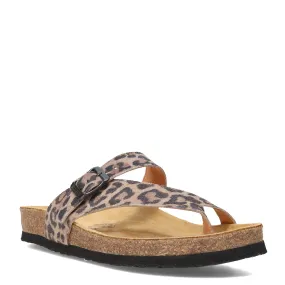 Naot Womens Tahoe Toe Strap Thong Sandal- Cheetah Print Leather