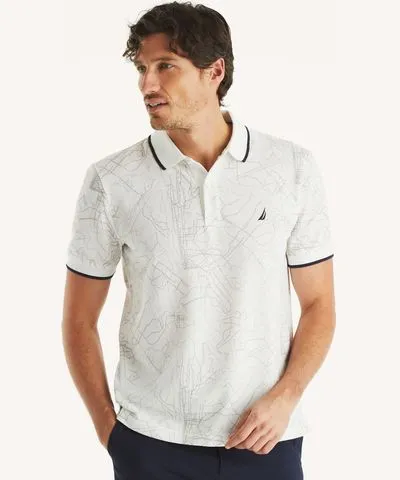 Nautica Mens Classic Fit Printed Polo