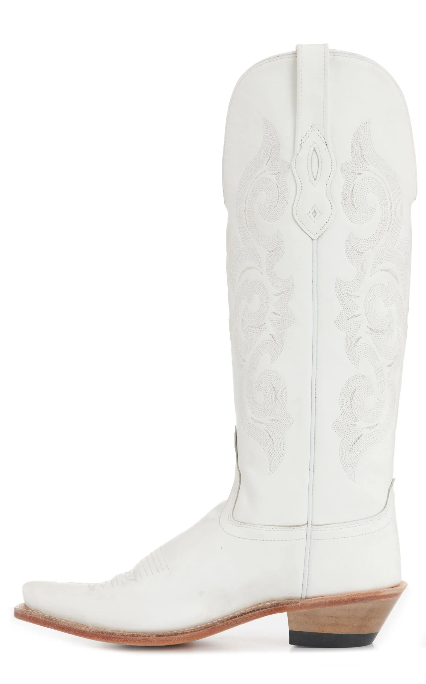 Old West Women's White Snip Toe Tall Cowboy Boots