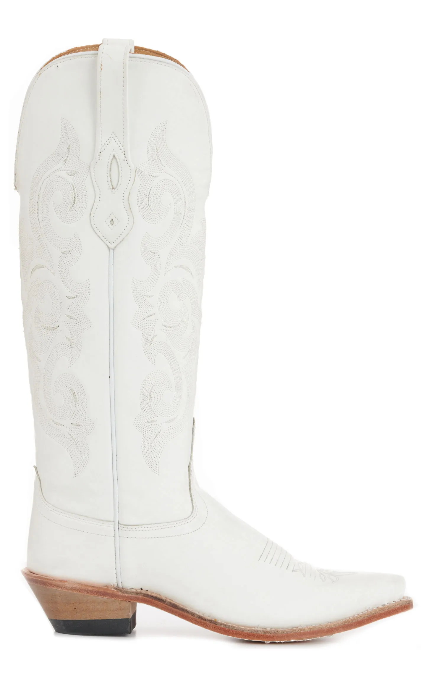 Old West Women's White Snip Toe Tall Cowboy Boots