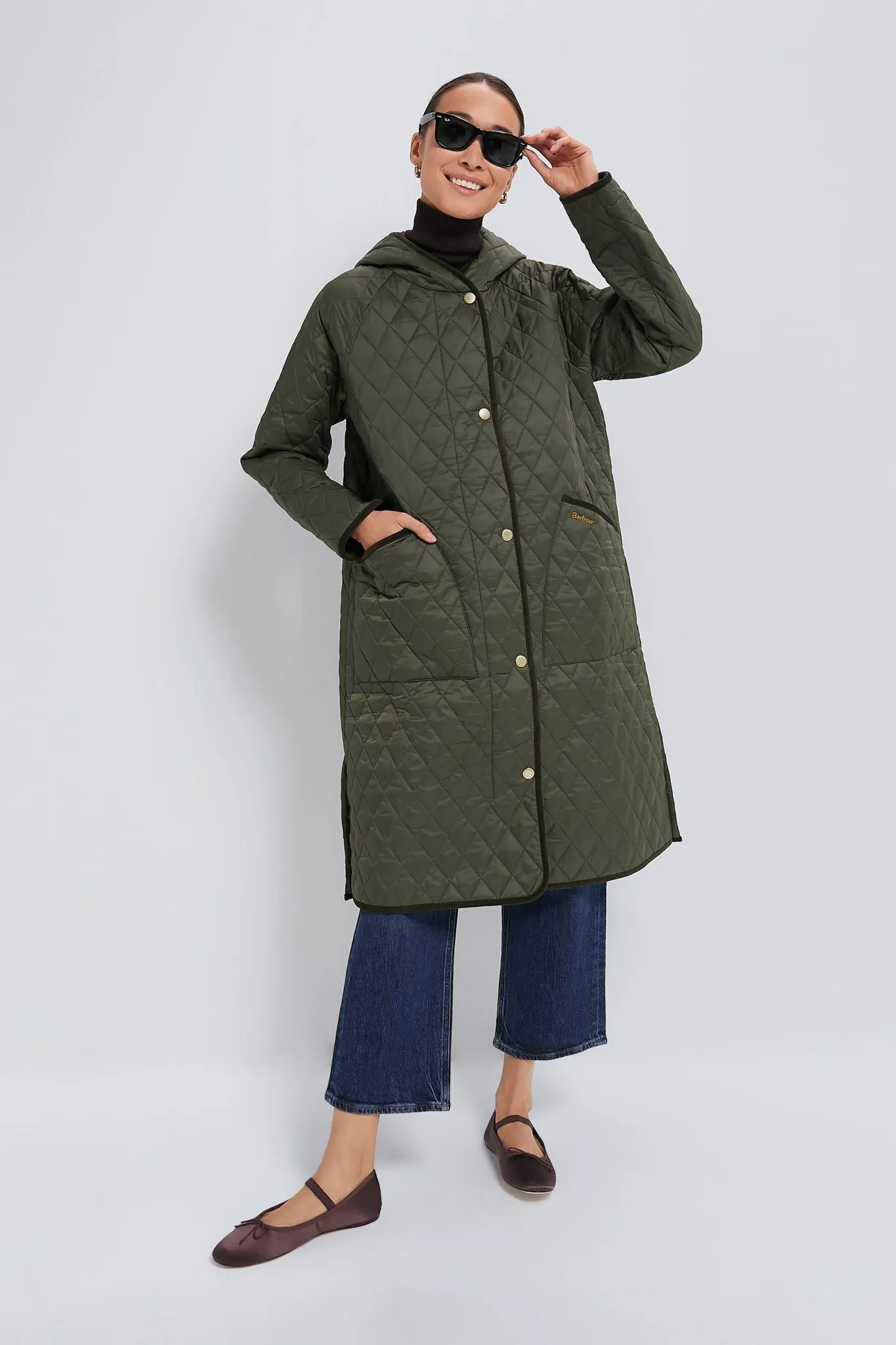 Olive Harmby Quilted Coat