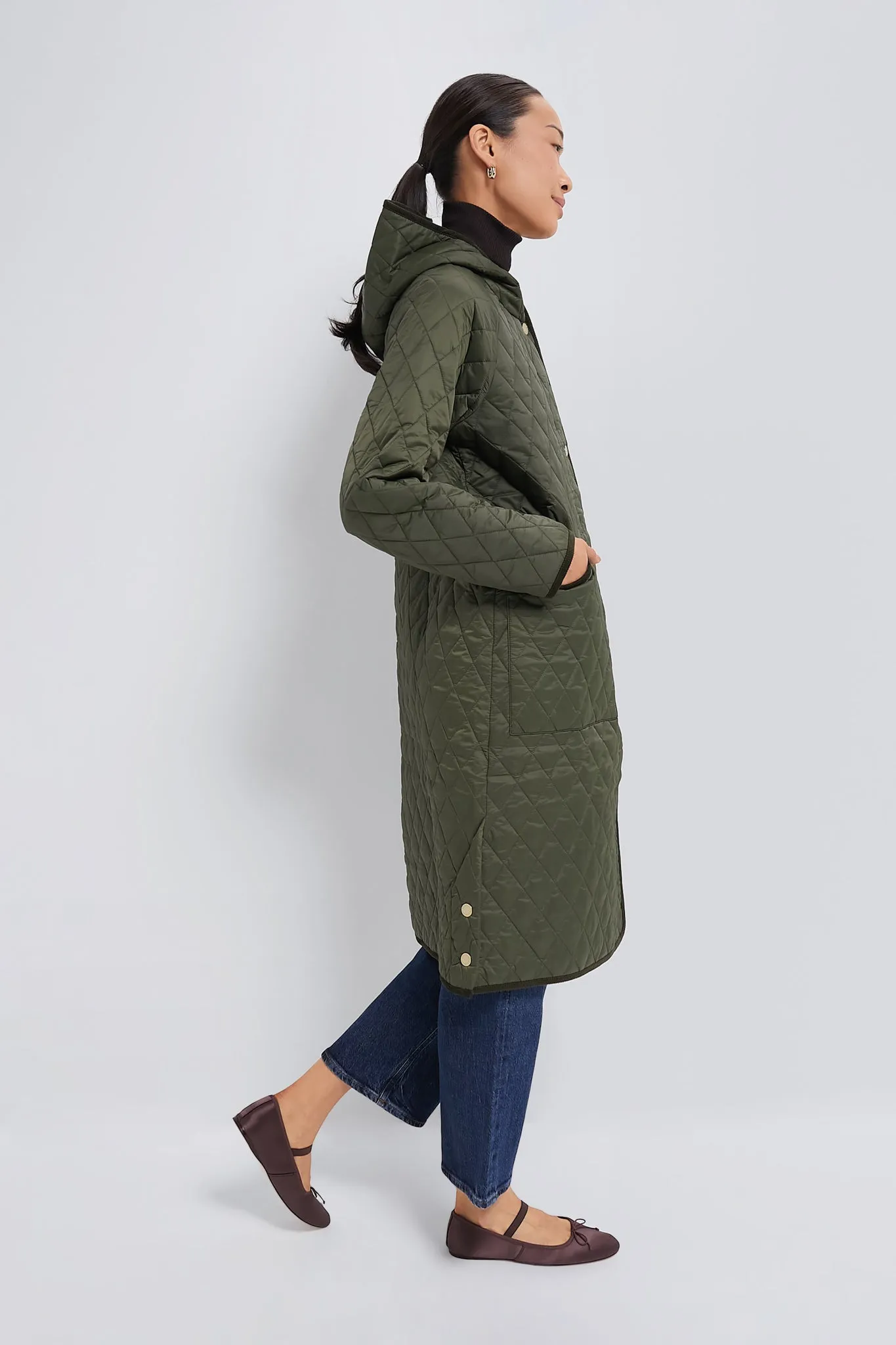 Olive Harmby Quilted Coat