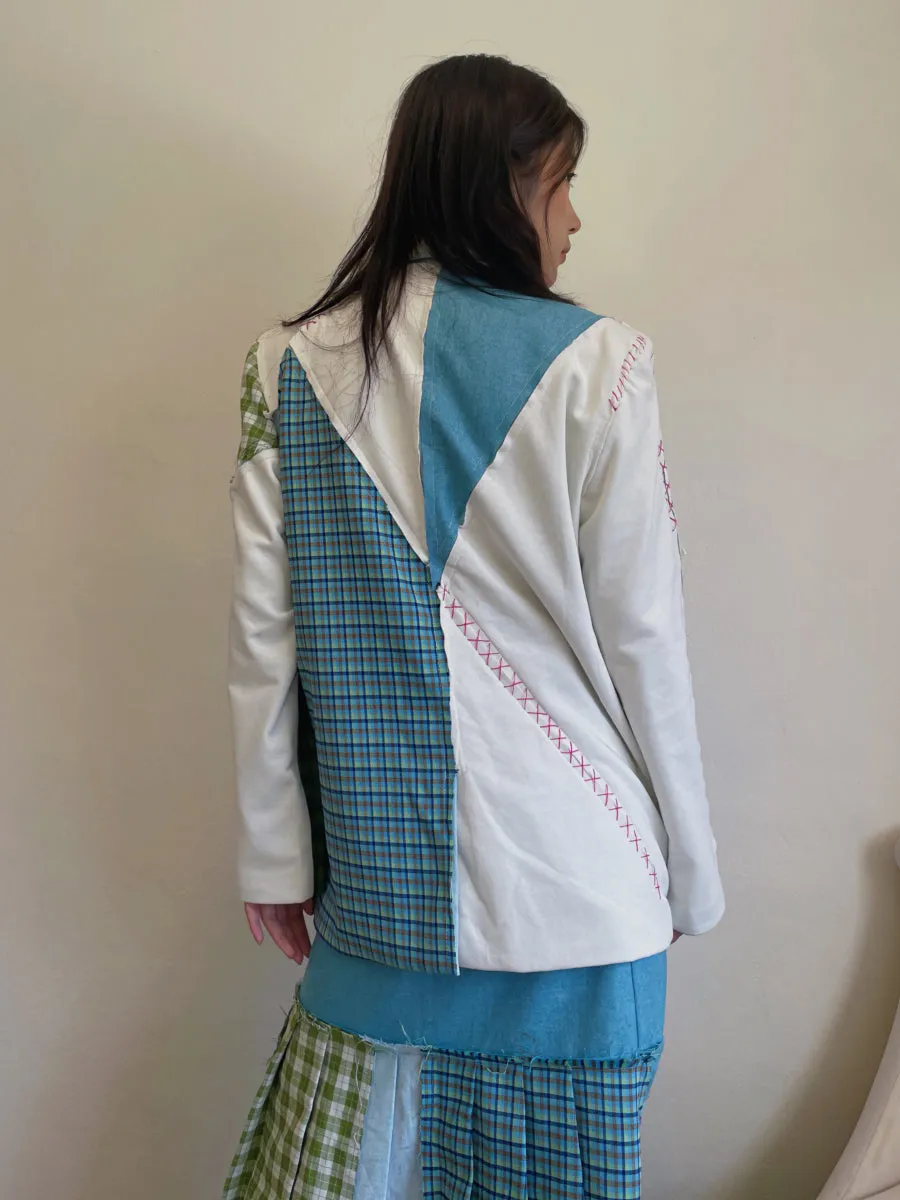 Patchwork Pop Cute Nichi Checked Jacket