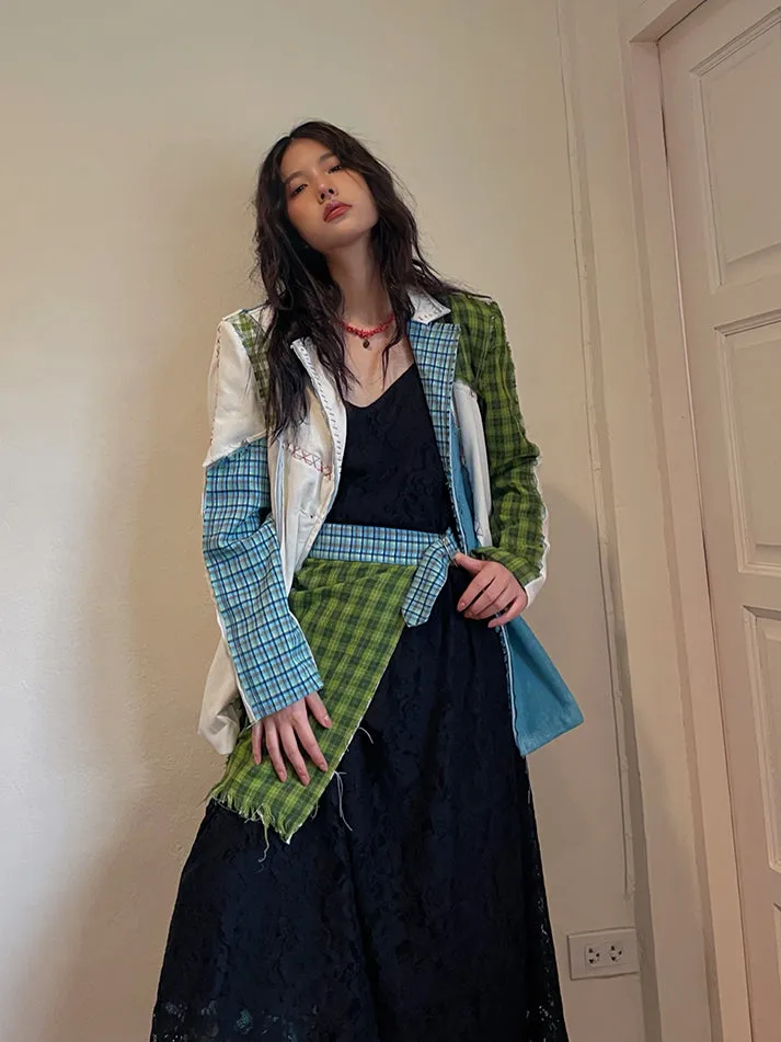 Patchwork Pop Cute Nichi Checked Jacket