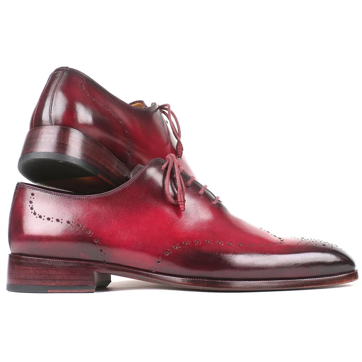 Paul Parkman 84RT83 Men's Shoes Bordeaux Calf-Skin Leather Wholecut Oxfords (PM6288)