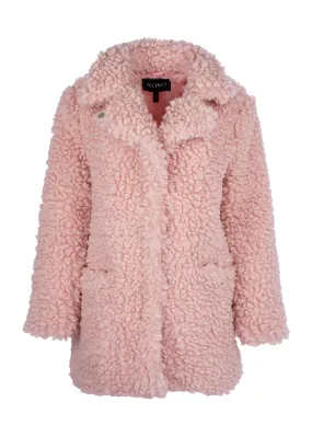 Pink Teddy Bear Fleece Faux Fur Coat