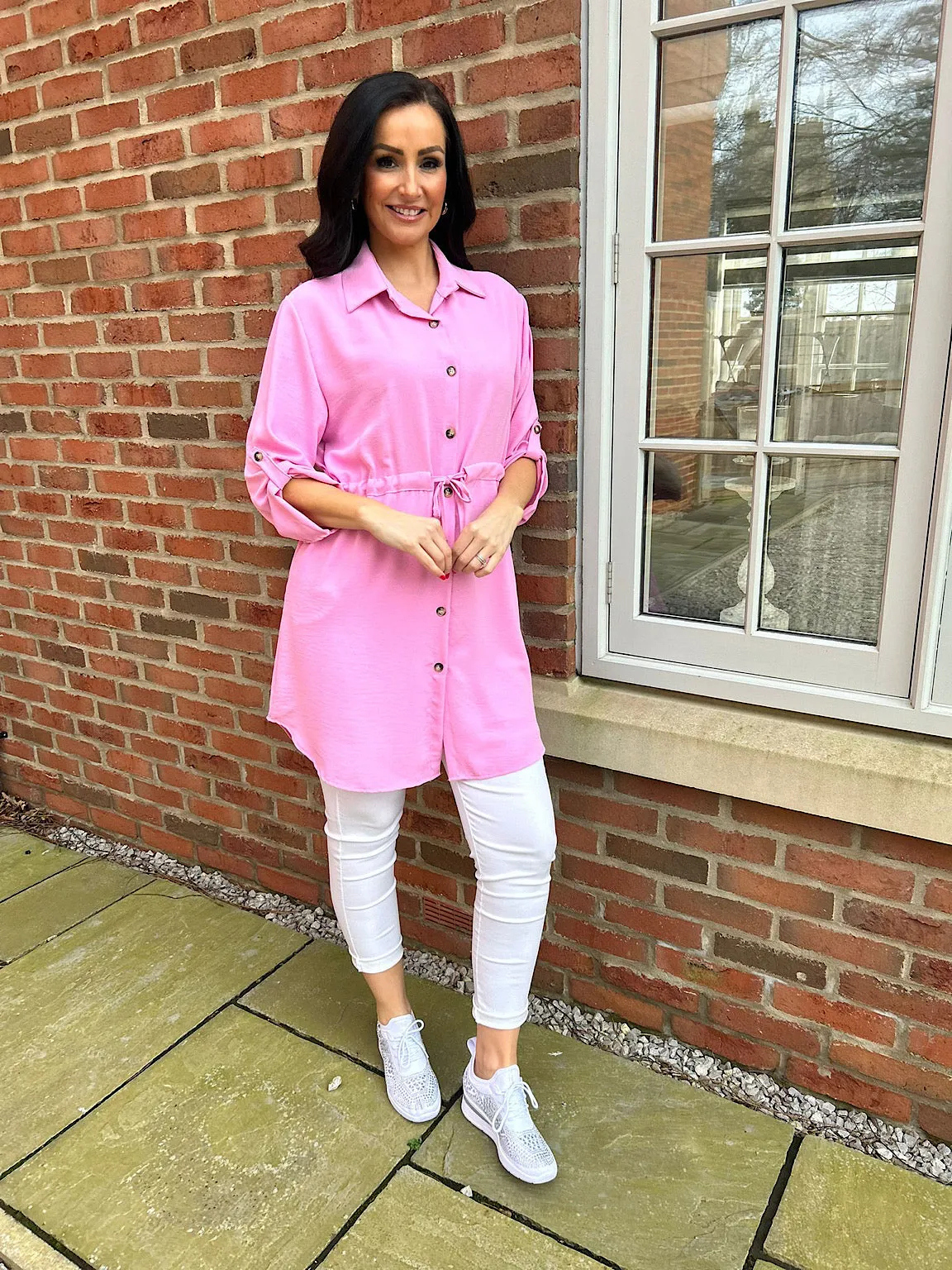 Pink Tie Waist Tunic Rosie