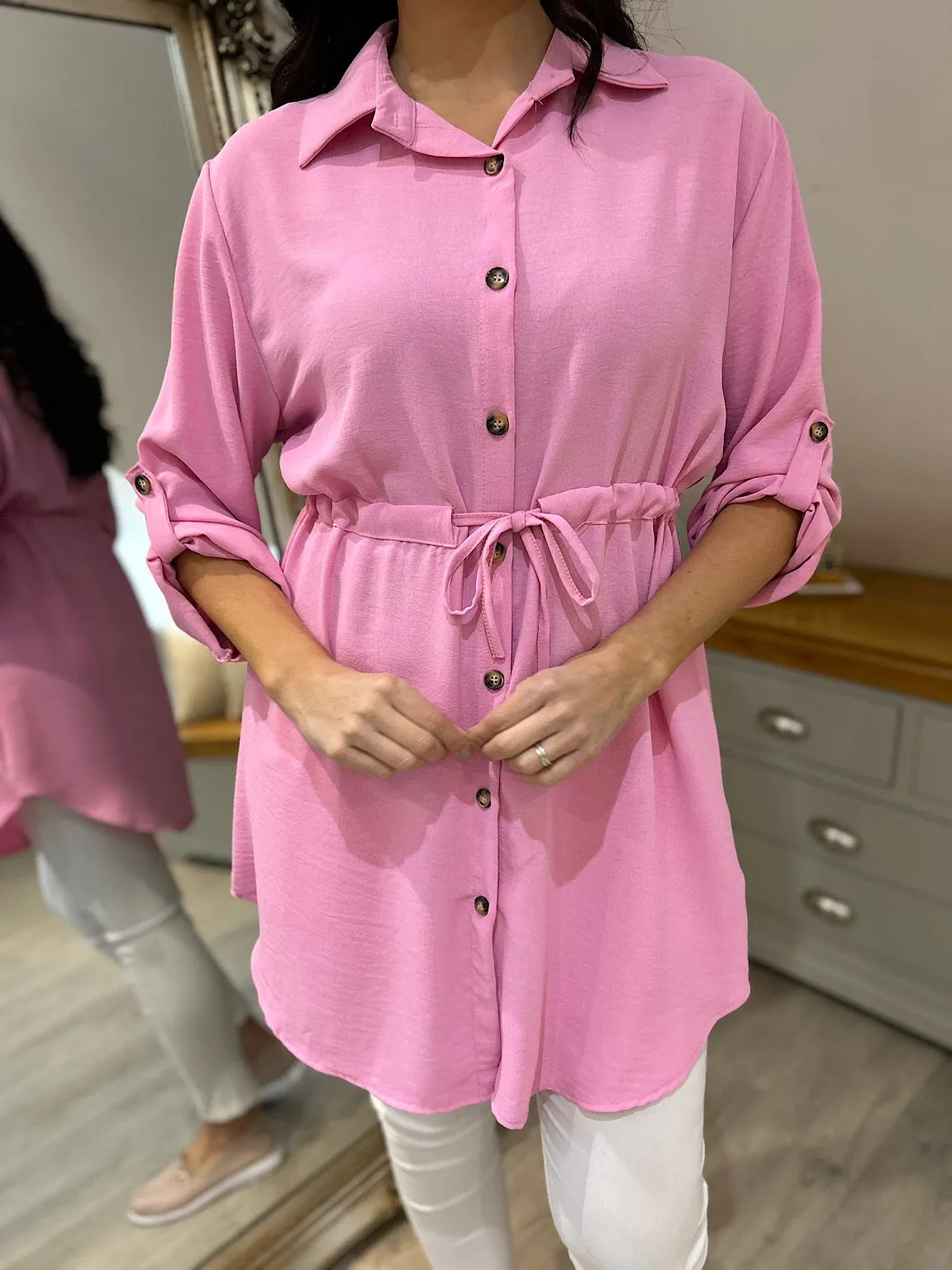 Pink Tie Waist Tunic Rosie