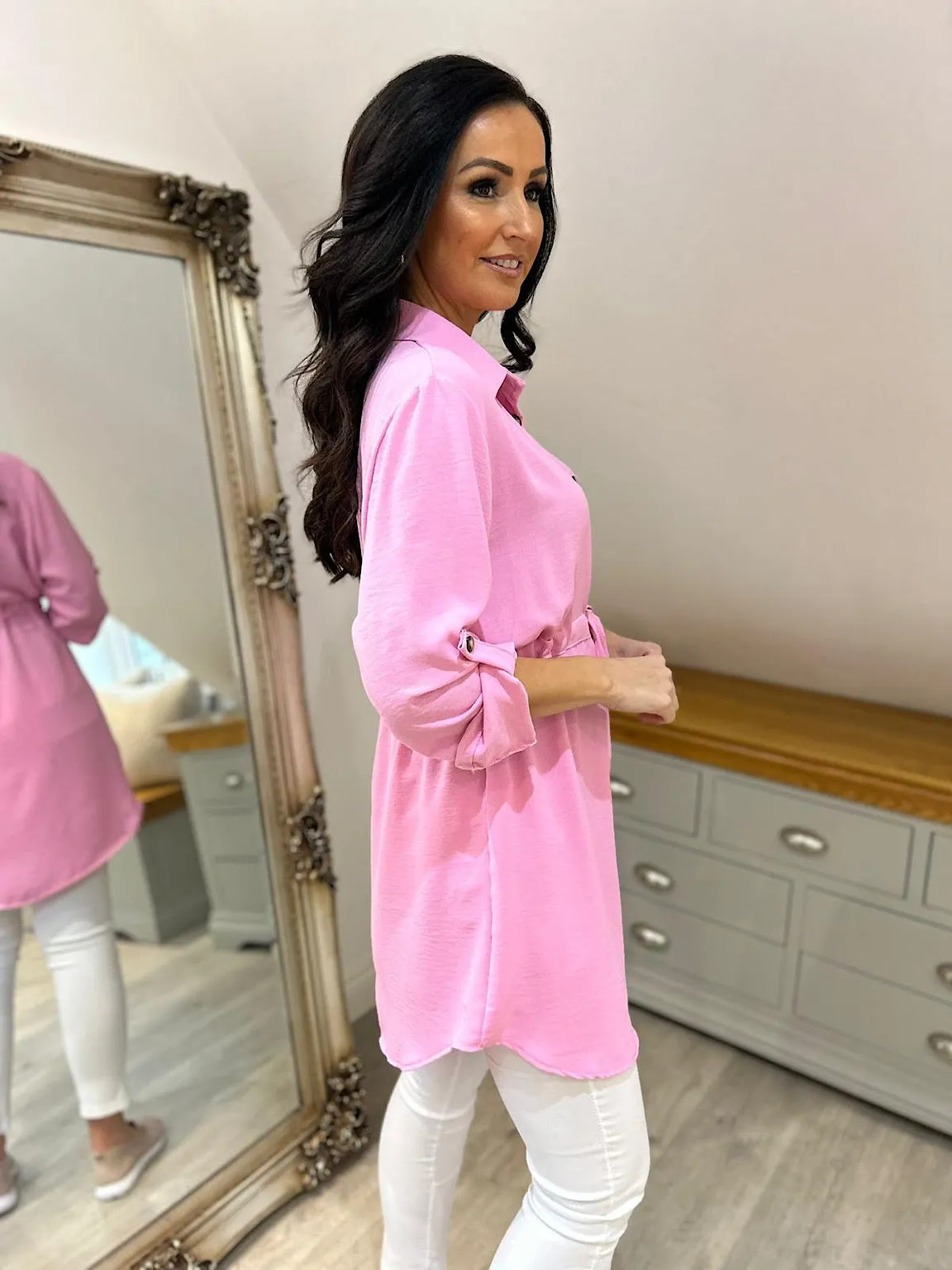 Pink Tie Waist Tunic Rosie