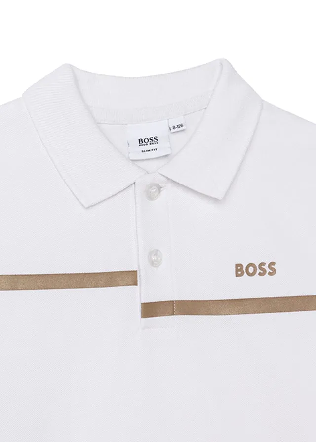 Pique Ss Gold Capsule Polo - White