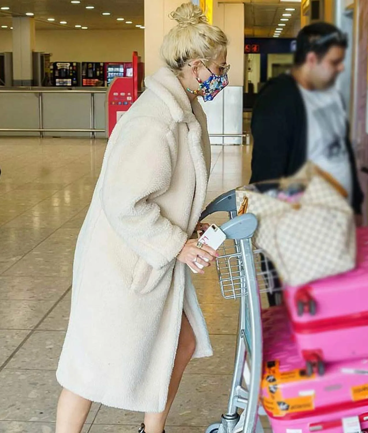 Pixie Lott White Teddy Coat | Pixie Lott Shearling Long Coat