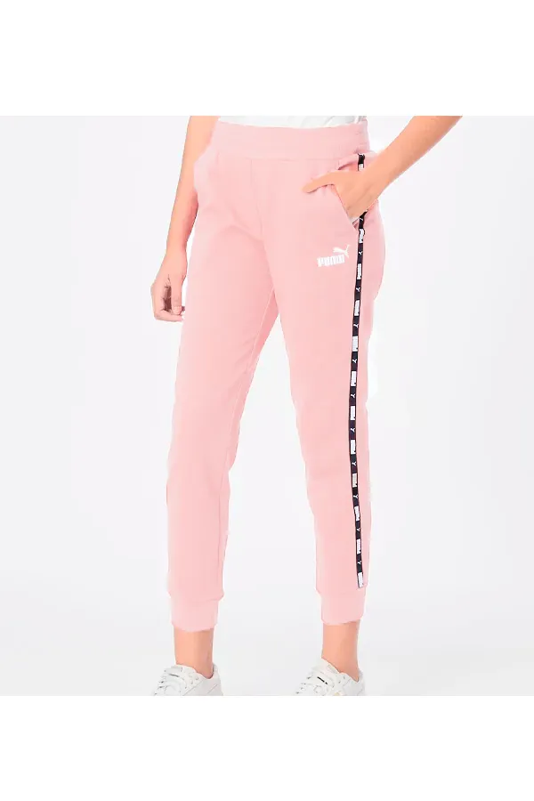 PUMA Women Tape Sweatpants Logo Rose