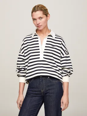 Relaxed Breton Stripe Rugby Polo | Sweatshirts & Hoodies | Tommy Hilfiger