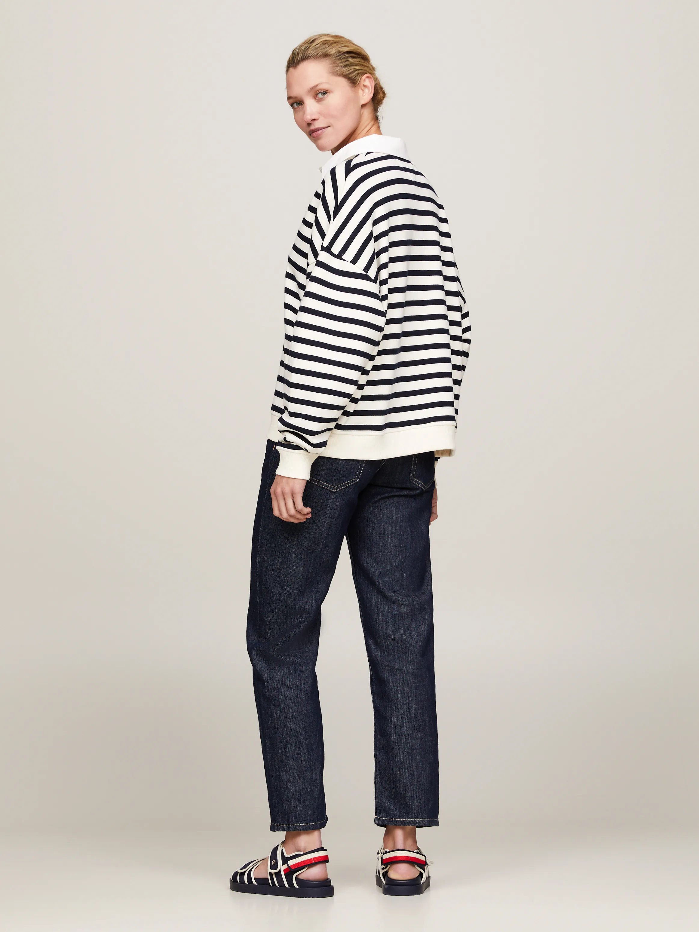 Relaxed Breton Stripe Rugby Polo | Sweatshirts & Hoodies | Tommy Hilfiger