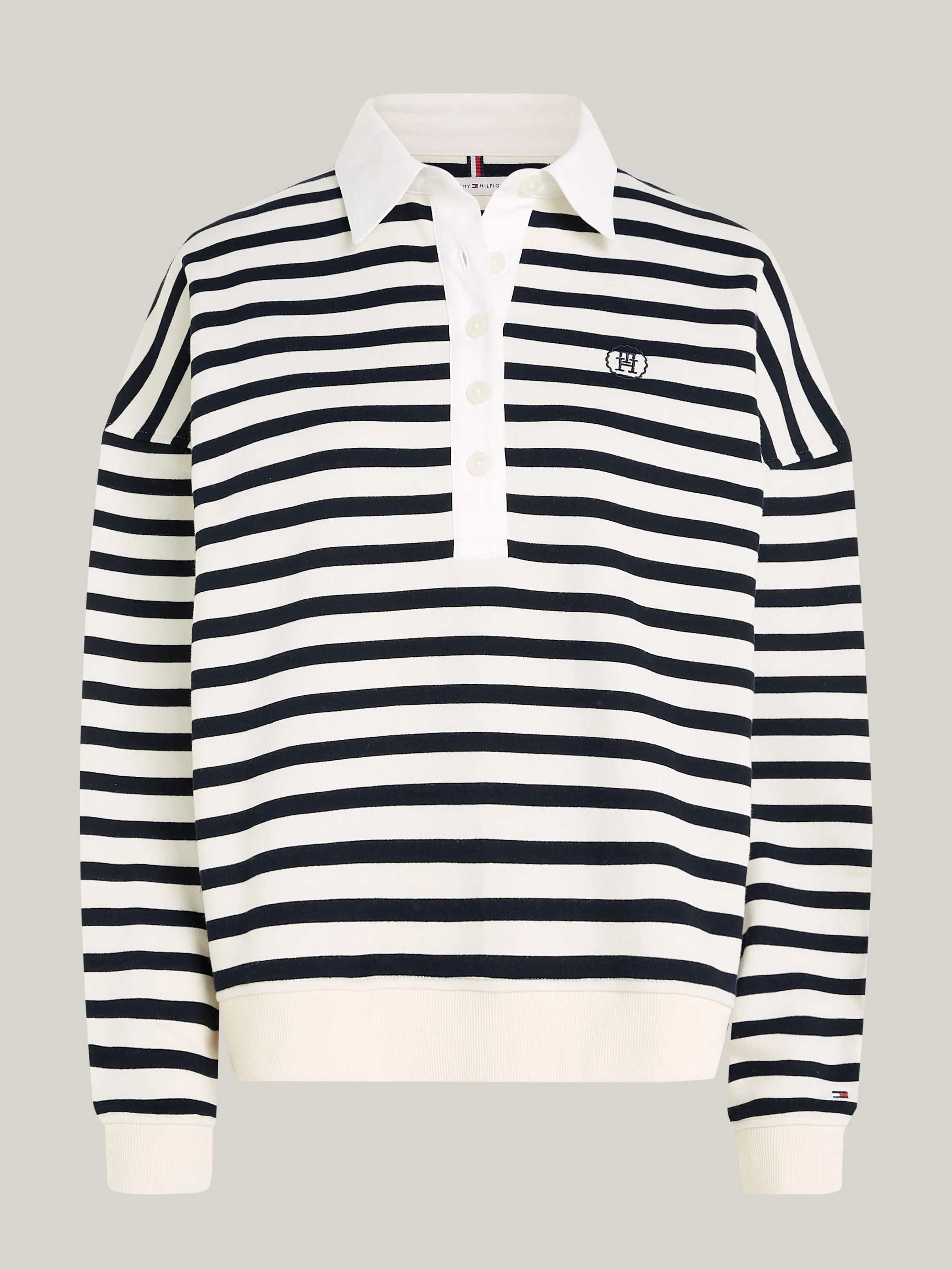 Relaxed Breton Stripe Rugby Polo | Sweatshirts & Hoodies | Tommy Hilfiger