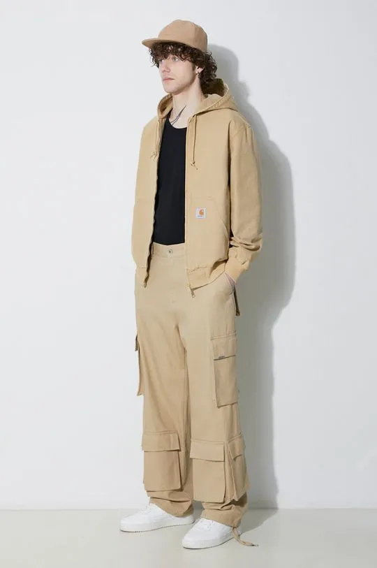 Represent cotton trousers Baggy Cargo Pant beige color MLM521.494