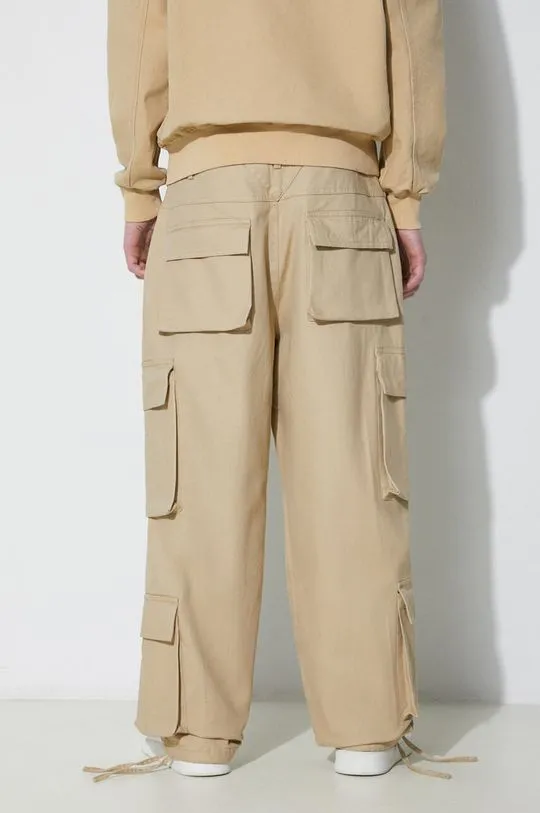 Represent cotton trousers Baggy Cargo Pant beige color MLM521.494