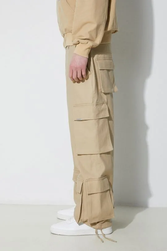 Represent cotton trousers Baggy Cargo Pant beige color MLM521.494