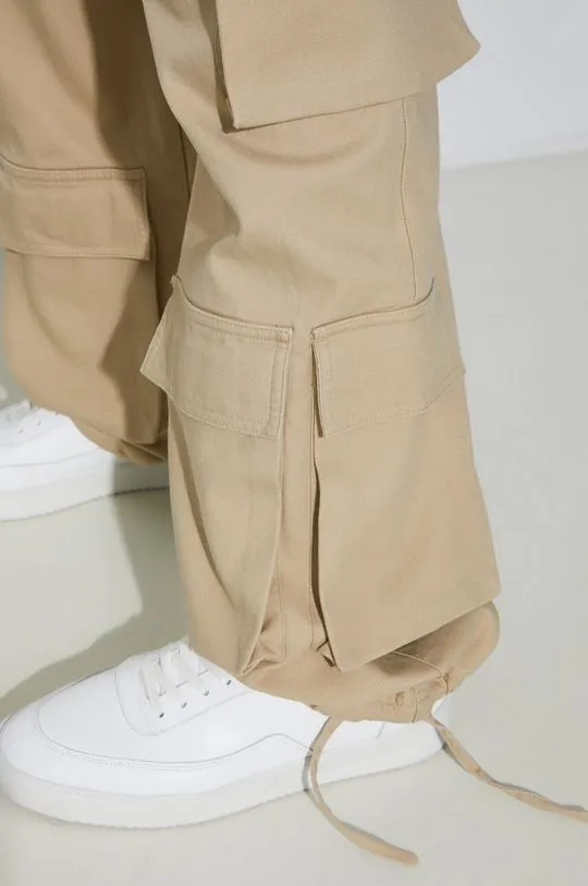 Represent cotton trousers Baggy Cargo Pant beige color MLM521.494