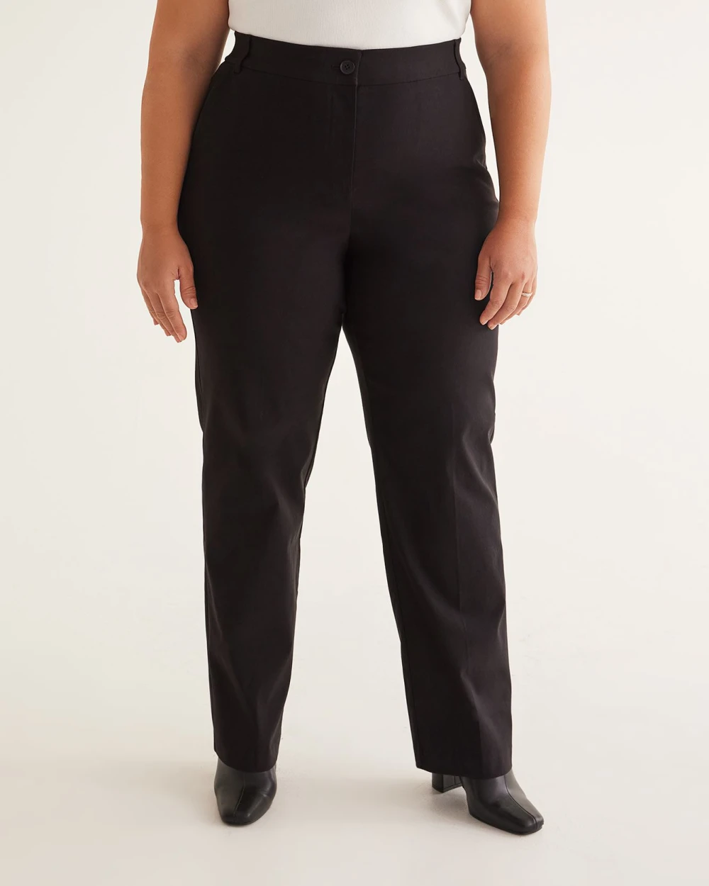 Responsible, Petite, Black Curvy-Fit Straight-Leg Pant